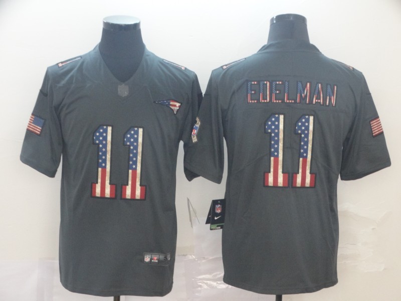 Men's New England Patriots Julian Edelman #11 Black Alternate Jersey